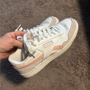 Reebok Women's White and Light Pink Sneakers
